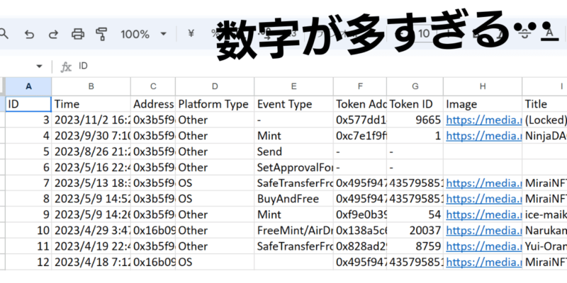 仮想通貨ウォレットの取引履歴